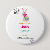 Gepersonaliseerde paaseieren van kinderen ronde button 7,6 cm (Voorkant)