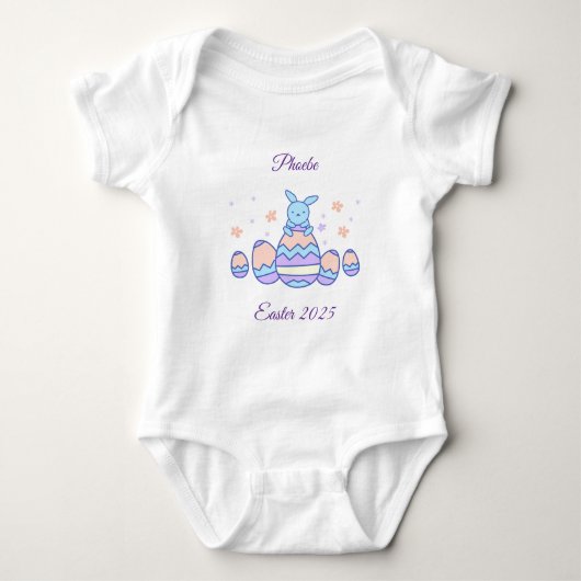 Gepersonaliseerde Paashaas Baby Bodysuit (Voorkant)