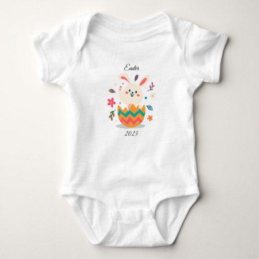 Gepersonaliseerde Paashaas Baby Bodysuit (Voorkant)