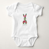 Gepersonaliseerde Paashaas Baby Bodysuit voor Meis (Voorkant)