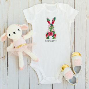 Gepersonaliseerde Paashaas Baby Bodysuit voor Meis