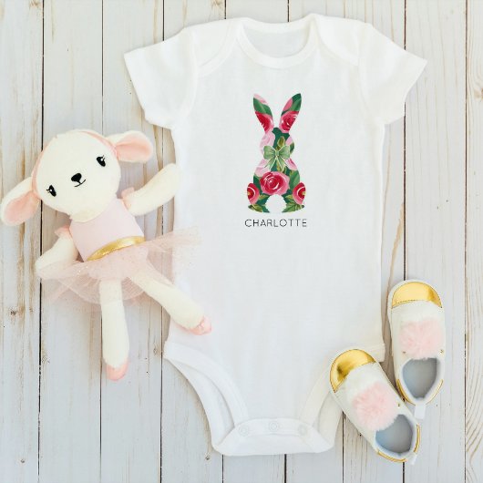 Gepersonaliseerde Paashaas Baby Bodysuit voor Meis