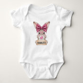 Gepersonaliseerde Paashaas Baby Bodysuit voor Meis (Voorkant)
