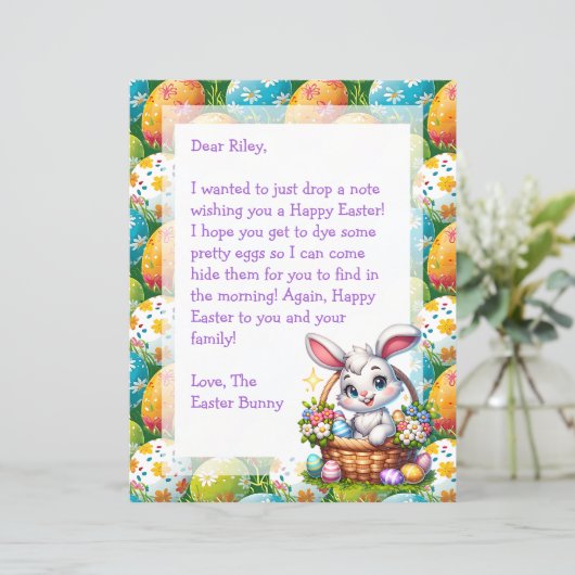 Gepersonaliseerde paashaas brief voor kinderen (Staand voorkant)