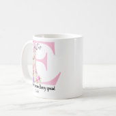 Gepersonaliseerde paashaas cadeau roze monogram koffiemok (Voorkant links)