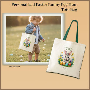 Gepersonaliseerde paashaas eierjacht Canvas tas
