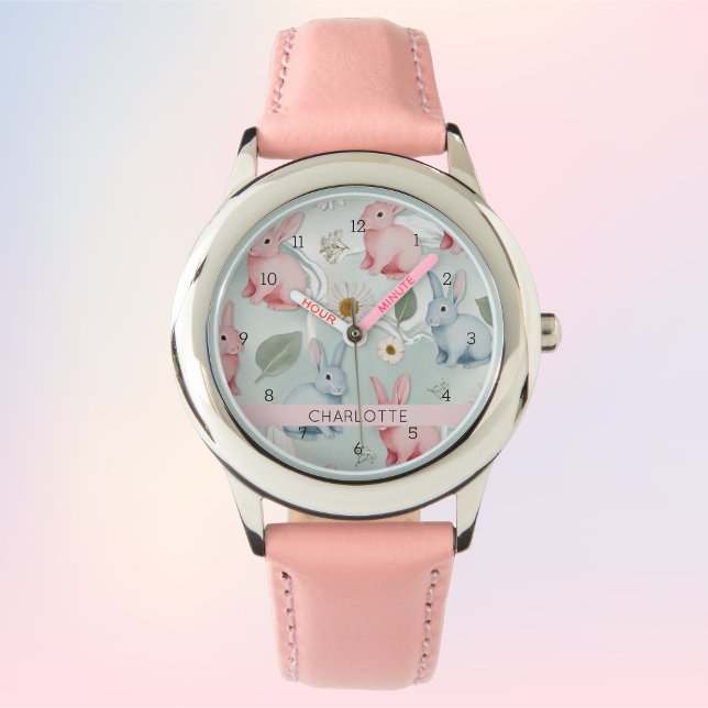 Gepersonaliseerde Paashaas Kinderen Watch Horloge (Personalized Easter Bunny Kids' Watch)