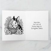 Gepersonaliseerde Paashaas + Kleurplaat Kinderen Kaart (Binnen)