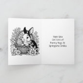 Gepersonaliseerde Paashaas + Kleurplaat Kinderen Kaart (Binnen)