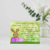 Gepersonaliseerde paashaas naar Kinder Schattigee  Feestdagenkaart (Staand voorkant)