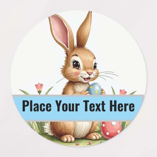 Gepersonaliseerde Paashaas Stickers: Naam & Labels (Design 2)