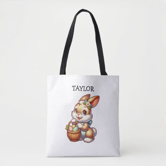Gepersonaliseerde  paashaas voor hem of haar tote bag (Voorkant)