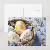 Gepersonaliseerde Paaskaart met geschilderde eiere Feestdagenkaart (Voorkant / Achterkant)
