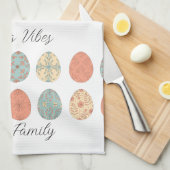 Gepersonaliseerde Paaskeuken Handdoek – Pastel Blo (Quarter Fold)