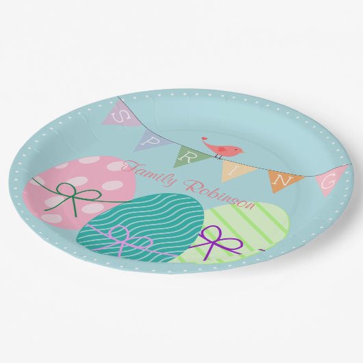 Gepersonaliseerde paaspapier Borden schattige eier Papieren Bordje (Gekanteld)
