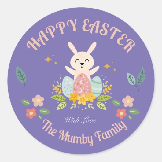 Gepersonaliseerde paasvakantie ronde sticker (Voorkant)