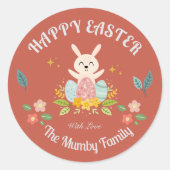 Gepersonaliseerde paasvakantie ronde sticker (Voorkant)