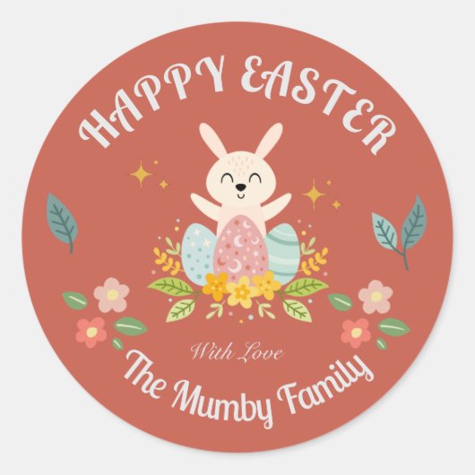 Gepersonaliseerde paasvakantie ronde sticker (Voorkant)