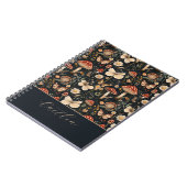 Gepersonaliseerde Paddenstoelen en bloemen Cottage Notitieboek (Linkerzijde)