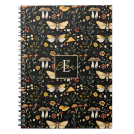 Gepersonaliseerde Paddenstoelen en bloemen Cottage Notitieboek