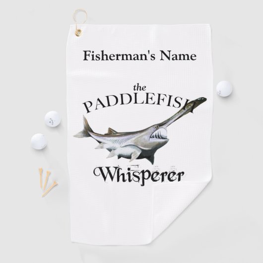 Gepersonaliseerde paddlefish fluisteraar Vist hand Golfhanddoek (Insitu)