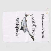 Gepersonaliseerde paddlefish fluisteraar Vist hand Golfhanddoek (Horizontaal)