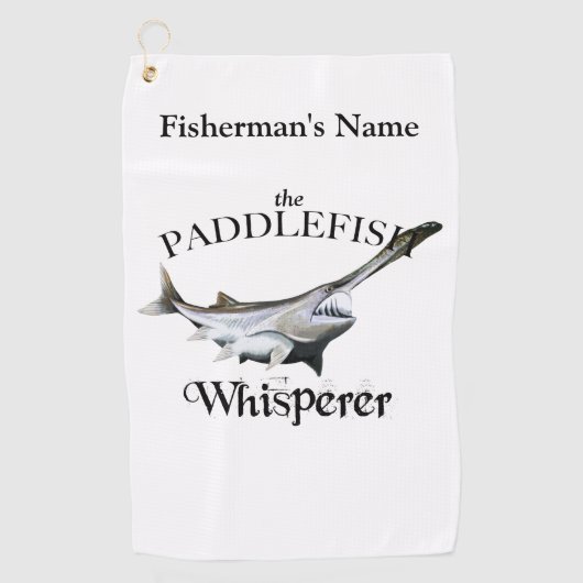 Gepersonaliseerde paddlefish fluisteraar Vist hand Golfhanddoek (Voorkant)