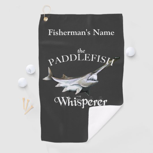 Gepersonaliseerde paddlefish fluisteraar Vist hand Golfhanddoek (Insitu)