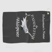 Gepersonaliseerde paddlefish fluisteraar Vist hand Golfhanddoek (Horizontaal)