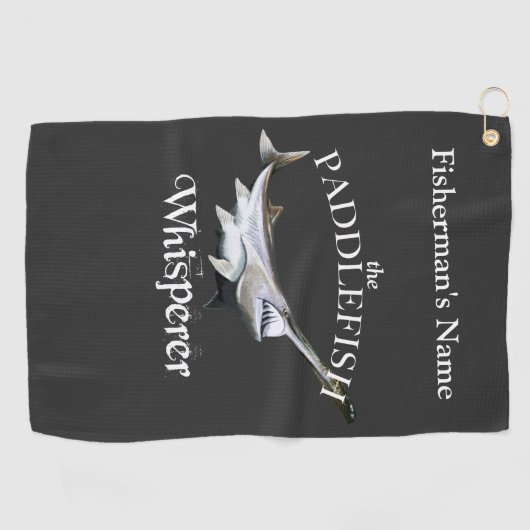 Gepersonaliseerde paddlefish fluisteraar Vist hand Golfhanddoek (Horizontaal)