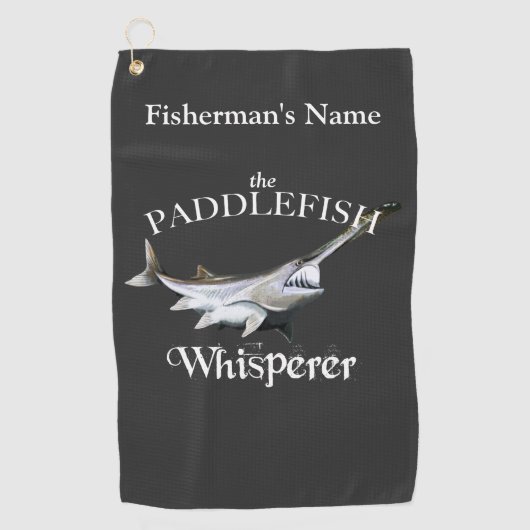 Gepersonaliseerde paddlefish fluisteraar Vist hand Golfhanddoek (Voorkant)