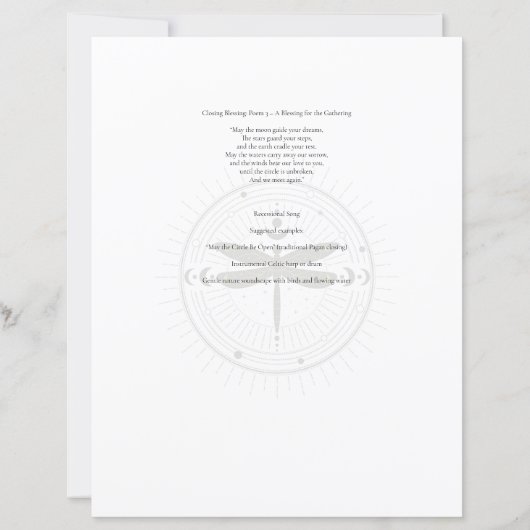 Gepersonaliseerde Pagan Officiant Eulogy (Achterkant)