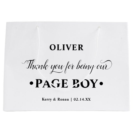 Gepersonaliseerde pagina Jongen Zwart-wit Dank u Groot Cadeauzakje (Voorkant)