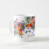 Gepersonaliseerde Paint splash Vlinders Pop Art Koffiemok (Voorkant links)