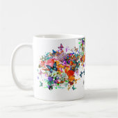 Gepersonaliseerde Paint splash Vlinders Pop Art Koffiemok (Links)