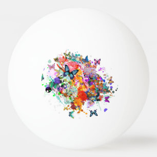 Gepersonaliseerde Paint splash Vlinders Pop Art Pingpongbal