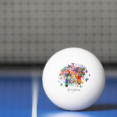 Gepersonaliseerde Paint splash Vlinders Pop Art Pingpongbal (Net)