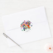 Gepersonaliseerde Paint splash Vlinders Pop Art Ronde Sticker (Envelop)