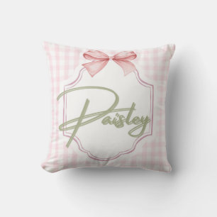 Gepersonaliseerde Paisley Baby Girl Nursery Gingha Kussen