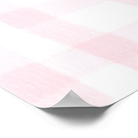 Gepersonaliseerde Paisley Baby Girl Nursery Gingha Poster (Hoek)