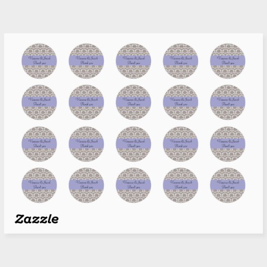 Gepersonaliseerde paisley damask stickers (Vel)