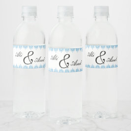 Gepersonaliseerde Palestijnse Tatreez print in bla Waterfles Etiket