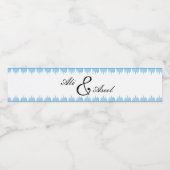 Gepersonaliseerde Palestijnse Tatreez print in bla Waterfles Etiket (Enkel label)