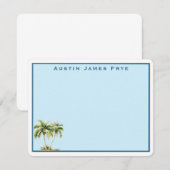 Gepersonaliseerde Palm Tree Border briefpapier not Notitiekaartje (Voorkant / Achterkant)