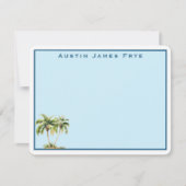 Gepersonaliseerde Palm Tree Border briefpapier not Notitiekaartje (Voorkant)