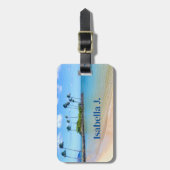 Gepersonaliseerde Palm Tree Sandy Beach Bagagelabe Bagagelabel (Voorkant verticaal)