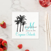 Gepersonaliseerde Palm Trees Strand Trouwpapier Se Servetten (Insitu)