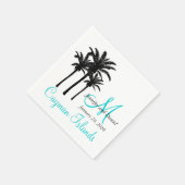 Gepersonaliseerde Palm Trees Strand Trouwpapier Se Servetten (Hoek)