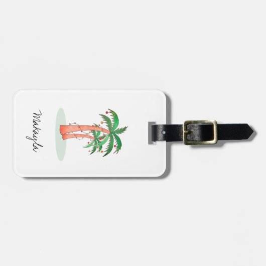 Gepersonaliseerde palmbomen bagagelabel (Voorkant horizontaal)