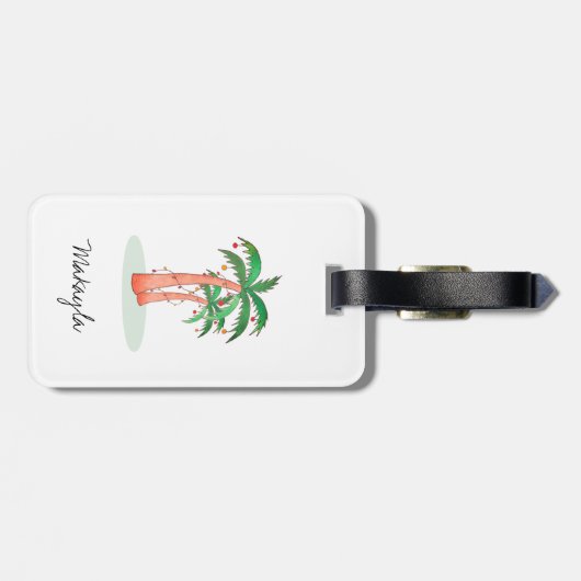 Gepersonaliseerde palmbomen bagagelabel (Achterkant horizontaal)